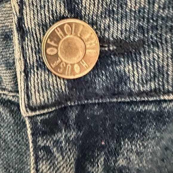 Vintage House of Holland flannel patchwork distressed jeans size 2 NWOT - Picture 5 of 10
